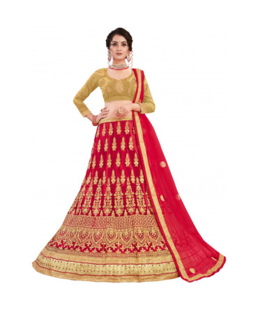 Red Golden Bridal Lehenga Choli